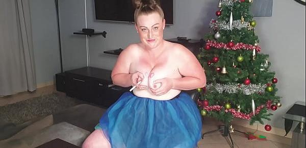  Big fat slut smoking a cigarette in her tutu skirt | showing off ass and pussy